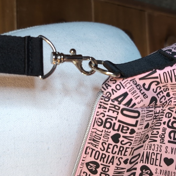 Victoria's Secret CLASSIC Pink & Black Duffle Weekender Bag VS Y2K - Picture 4 of 10